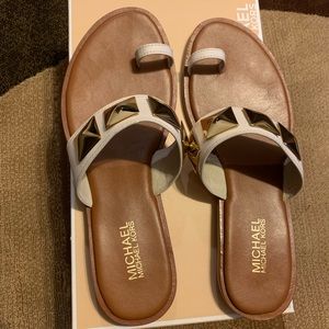 Michael Kors Leather Pyramid Stud Persia Sandal.